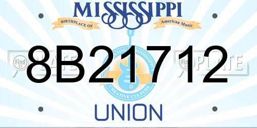 8B21712 Mississippi License Plate