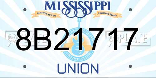 8B21717 Mississippi License Plate