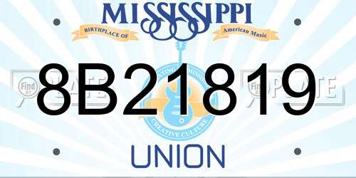 8B21819 Mississippi License Plate
