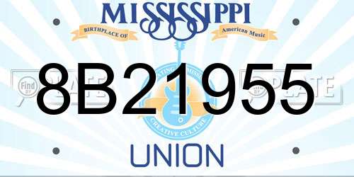 8B21955 Mississippi License Plate