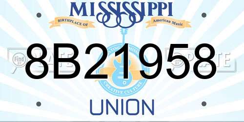 8B21958 Mississippi License Plate