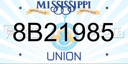 8B21985 Mississippi License Plate