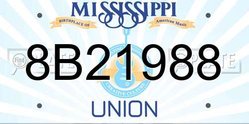 8B21988 Mississippi License Plate