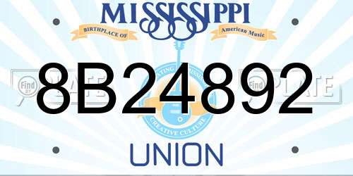 8B24892 Mississippi License Plate