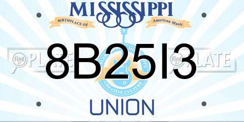 8B25I3 Mississippi License Plate