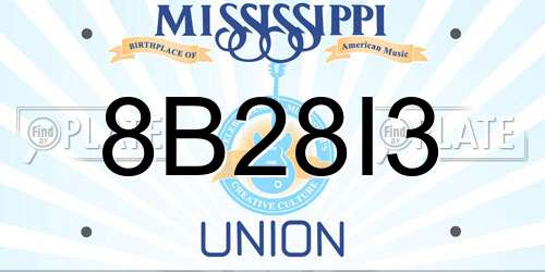 8B28I3 Mississippi License Plate