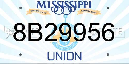 8B29956 Mississippi License Plate