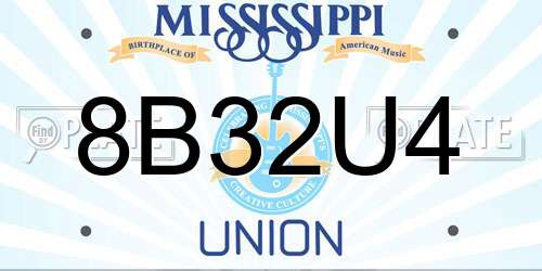 8B32U4 Mississippi License Plate