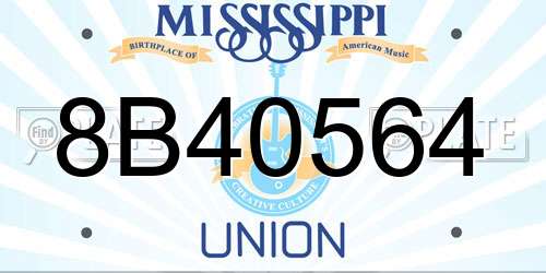 8B40564 Mississippi License Plate