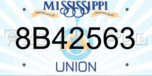 8B42563 Mississippi License Plate