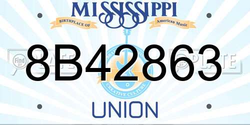 8B42863 Mississippi License Plate