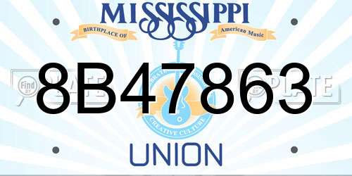 8B47863 Mississippi License Plate