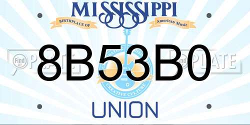 8B53B0 Mississippi License Plate