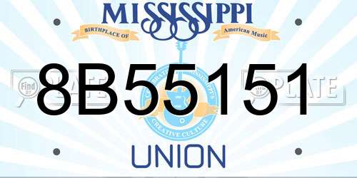 8B55151 Mississippi License Plate