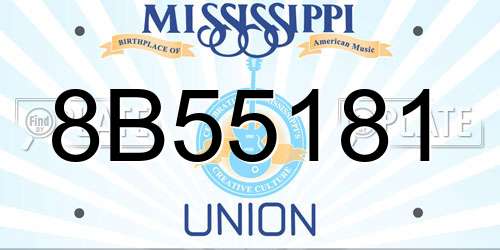 8B55181 Mississippi License Plate