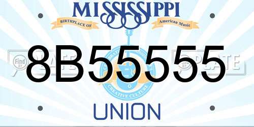 8B55555 Mississippi License Plate