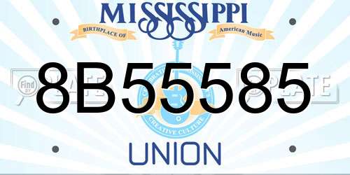 8B55585 Mississippi License Plate