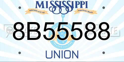 8B55588 Mississippi License Plate