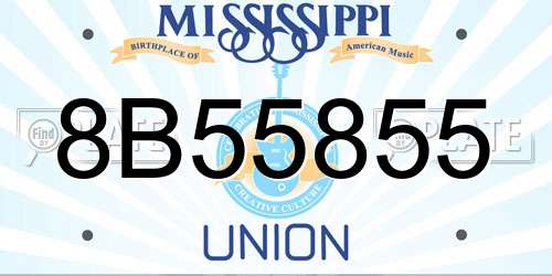 8B55855 Mississippi License Plate