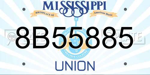 8B55885 Mississippi License Plate