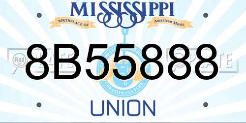8B55888 Mississippi License Plate