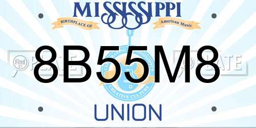 8B55M8 Mississippi License Plate