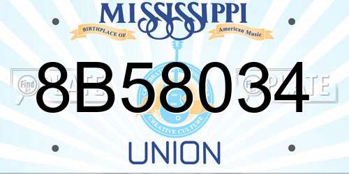 8B58034 Mississippi License Plate