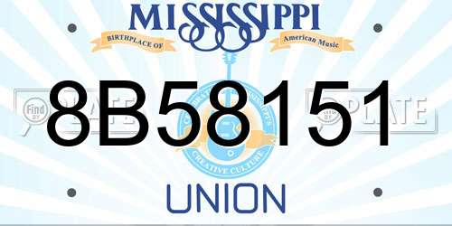 8B58151 Mississippi License Plate