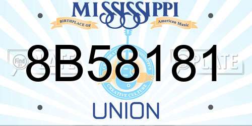 8B58181 Mississippi License Plate