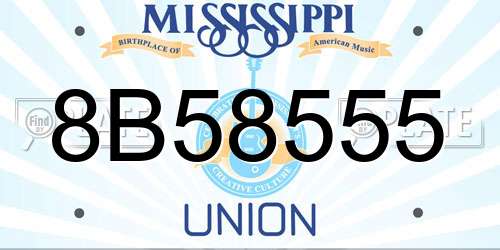 8B58555 Mississippi License Plate