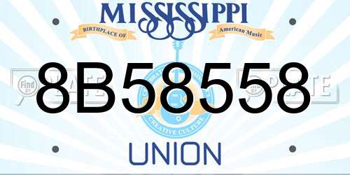 8B58558 Mississippi License Plate