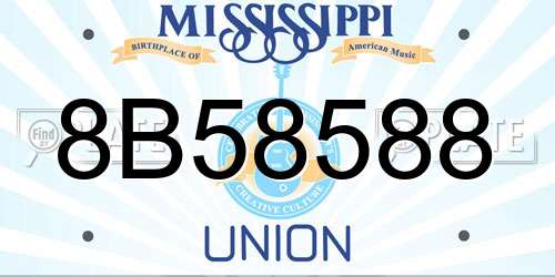 8B58588 Mississippi License Plate