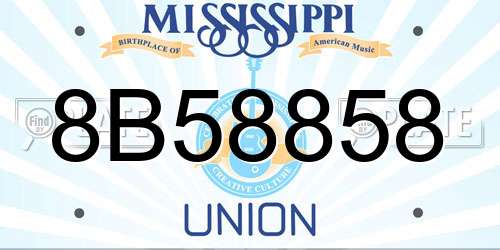 8B58858 Mississippi License Plate