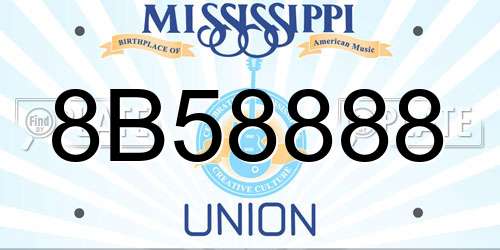 8B58888 Mississippi License Plate