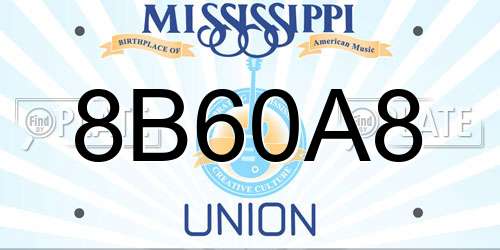 8B60A8 Mississippi License Plate