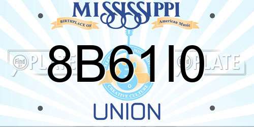 8B61I0 Mississippi License Plate