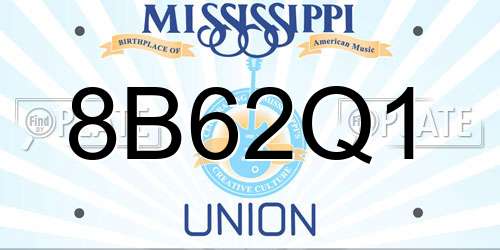 8B62Q1 Mississippi License Plate