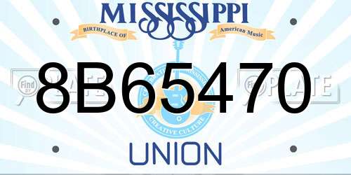 8B65470 Mississippi License Plate
