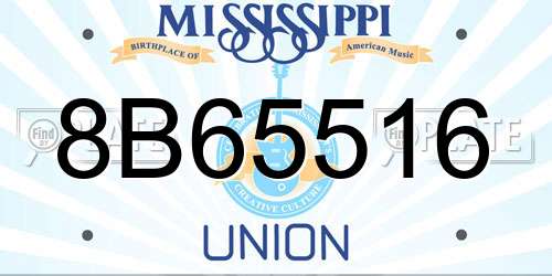 8B65516 Mississippi License Plate