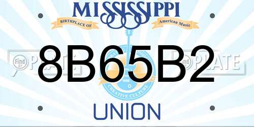 8B65B2 Mississippi License Plate