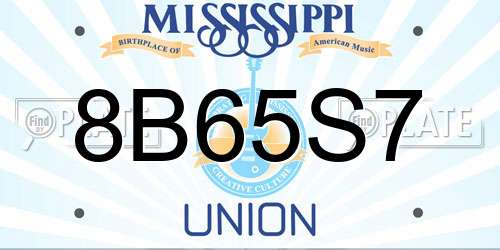 8B65S7 Mississippi License Plate