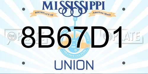 8B67D1 Mississippi License Plate