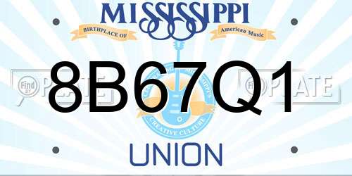 8B67Q1 Mississippi License Plate