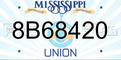 8B68420 Mississippi License Plate