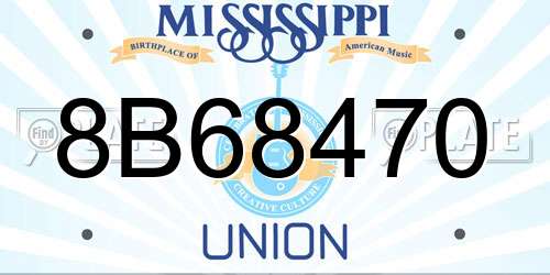 8B68470 Mississippi License Plate