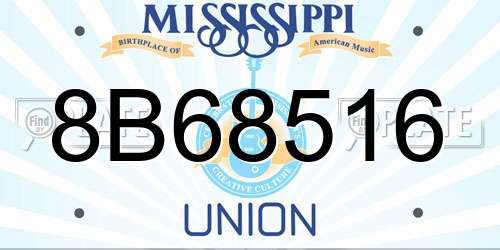8B68516 Mississippi License Plate