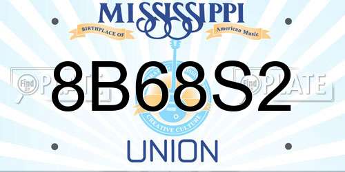 8B68S2 Mississippi License Plate