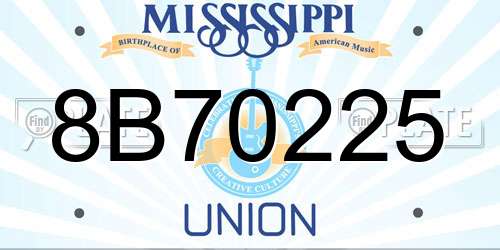 8B70225 Mississippi License Plate