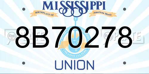 8B70278 Mississippi License Plate
