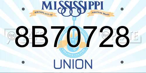 8B70728 Mississippi License Plate